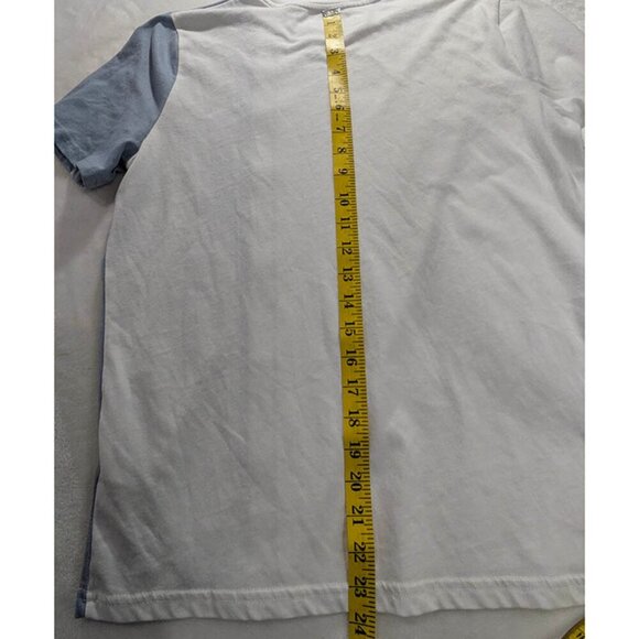 Abercrombie Kids T Shirt 15/16 2 Tone White Blue Short Sleeve Back to School - Picture 8 of 11